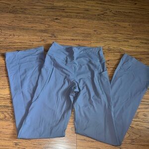 Gray High Waisted Flared Leggings